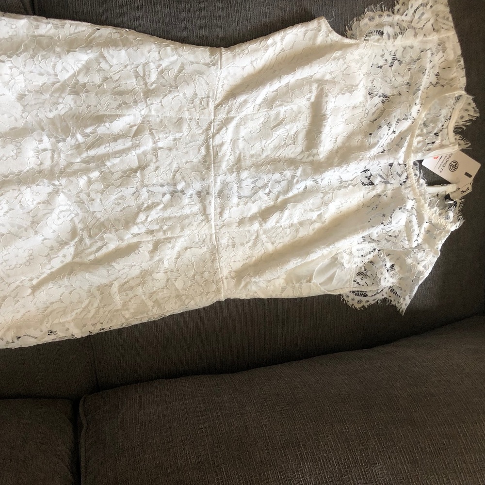 White lace knee length dress from amazon
